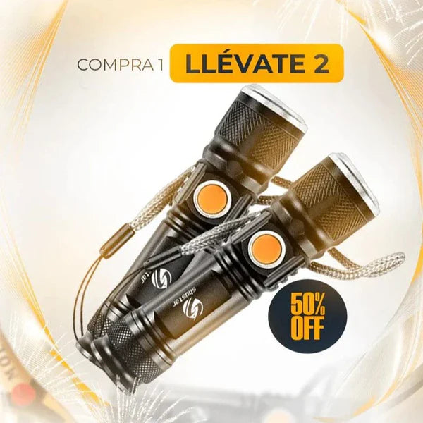 COMPRE 1 Y LLÉVETE 2 - Linterna Táctica CarbonoPro USB